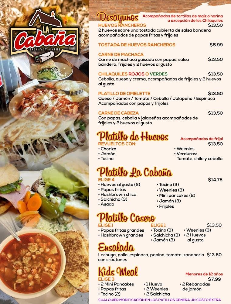 La cabaña breakfast and grill Menu image 1