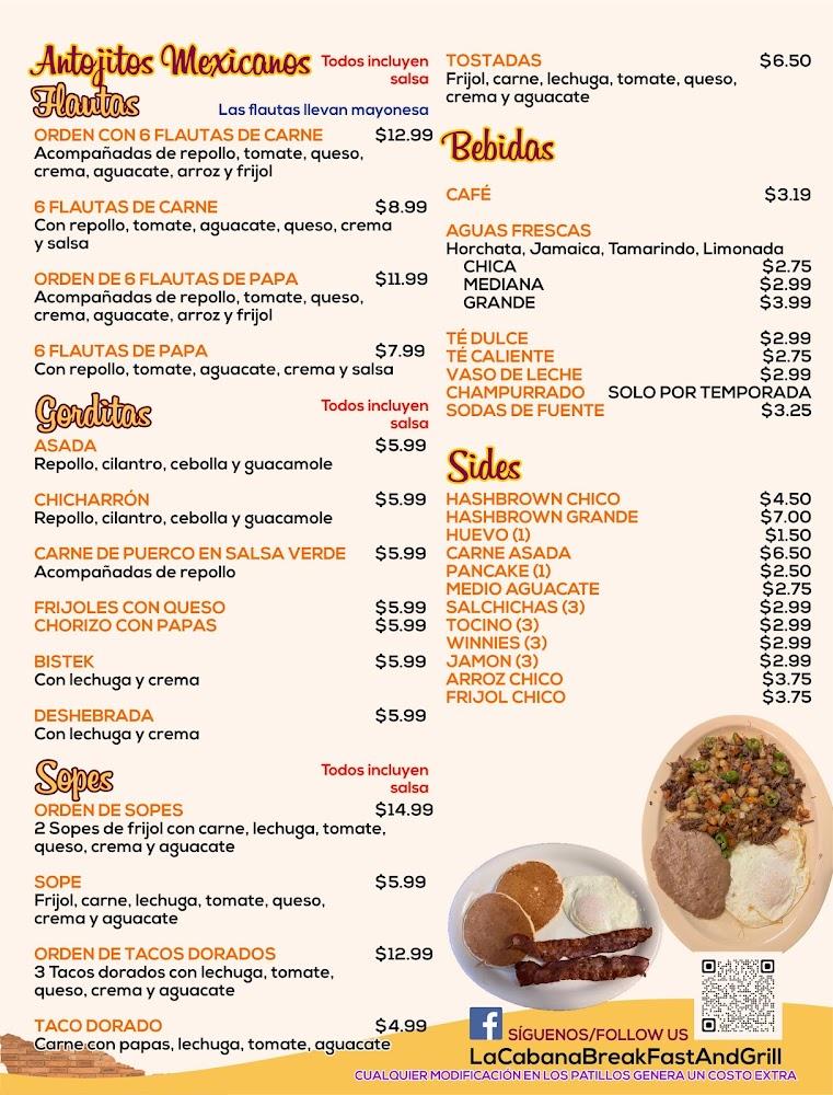 La cabaña breakfast and grill Menu image 3